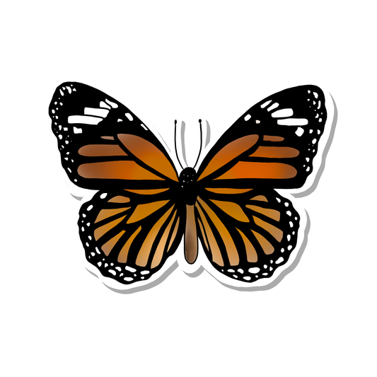 Cottagecore Monarch Butterfly Vinyl Sticker | Holo | 3": Regular / No