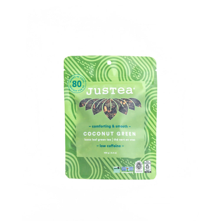 Coconut Green Stand-up Pouch -Organic, Fair-Trade, Green Tea